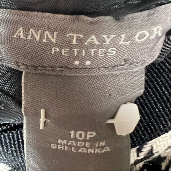 Ann Taylor cream black houndstooth straight pencil skirt size 10 petite 10P B86 - Picture 3 of 5